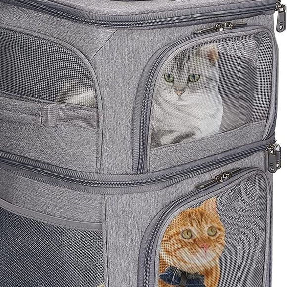 VOISTINO 2-in-1 Double Pet Carrier Backpack for Small Cats and Dogs - Picture 2 of 2